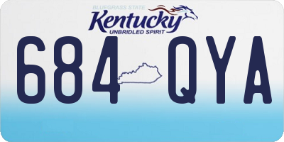 KY license plate 684QYA