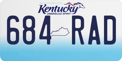 KY license plate 684RAD