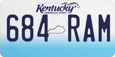KY license plate 684RAM