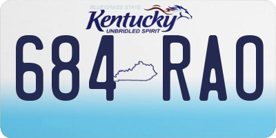 KY license plate 684RAO