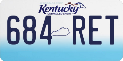 KY license plate 684RET