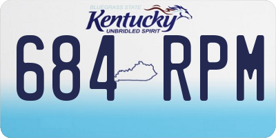 KY license plate 684RPM