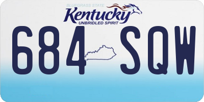 KY license plate 684SQW