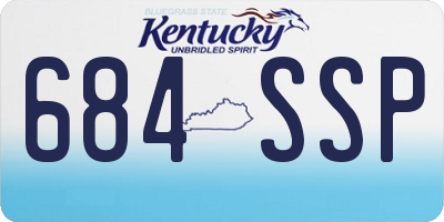 KY license plate 684SSP