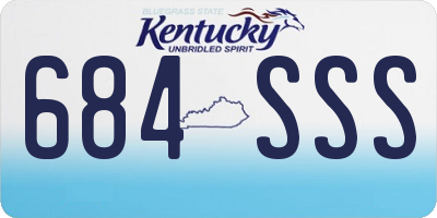 KY license plate 684SSS
