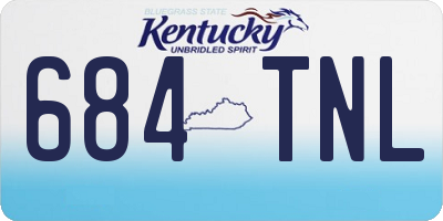 KY license plate 684TNL