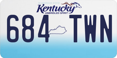 KY license plate 684TWN