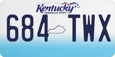 KY license plate 684TWX