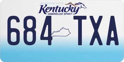 KY license plate 684TXA