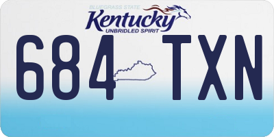KY license plate 684TXN