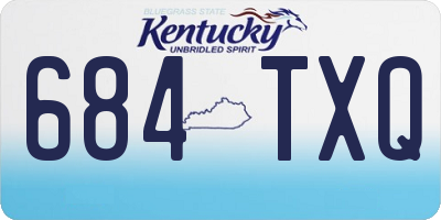 KY license plate 684TXQ