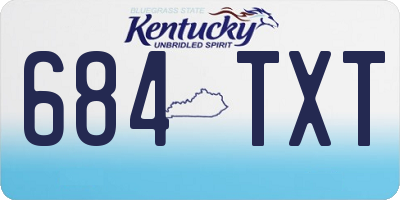 KY license plate 684TXT