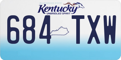 KY license plate 684TXW
