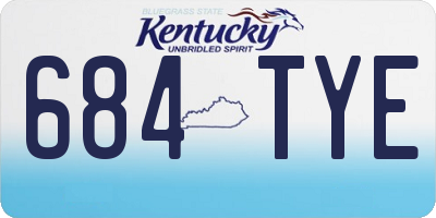 KY license plate 684TYE