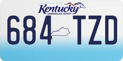 KY license plate 684TZD