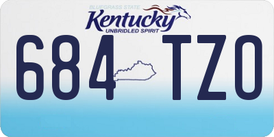 KY license plate 684TZO