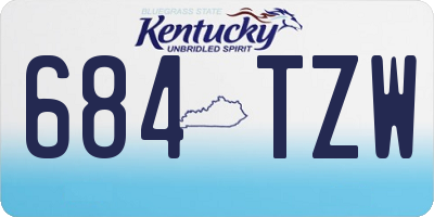 KY license plate 684TZW