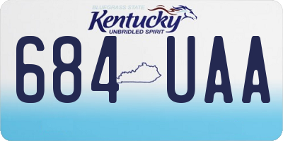KY license plate 684UAA