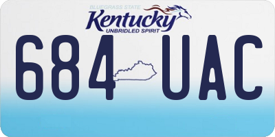 KY license plate 684UAC