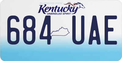 KY license plate 684UAE