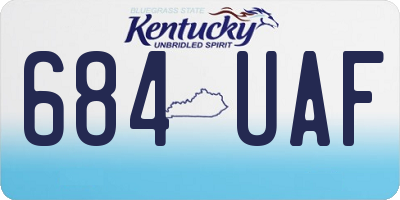 KY license plate 684UAF