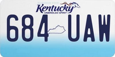 KY license plate 684UAW