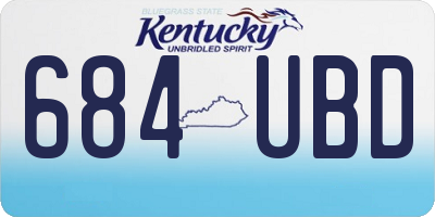 KY license plate 684UBD
