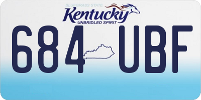 KY license plate 684UBF