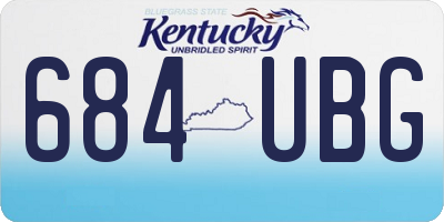 KY license plate 684UBG
