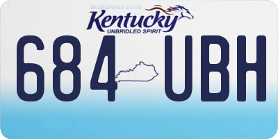 KY license plate 684UBH