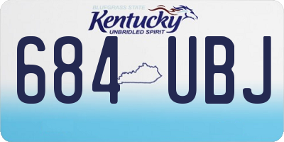 KY license plate 684UBJ