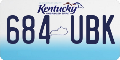 KY license plate 684UBK