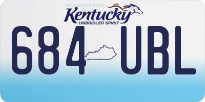 KY license plate 684UBL
