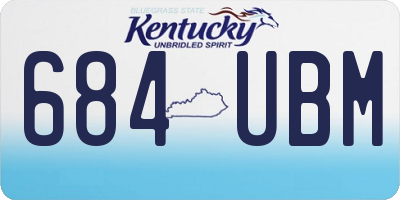 KY license plate 684UBM