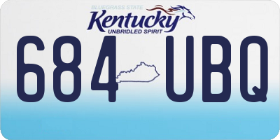 KY license plate 684UBQ