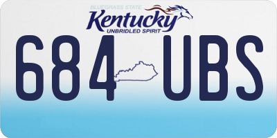 KY license plate 684UBS
