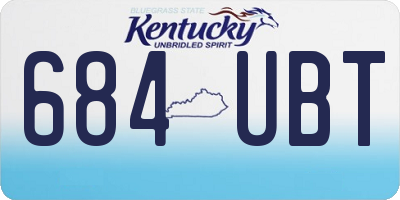 KY license plate 684UBT