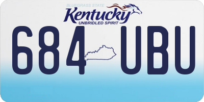 KY license plate 684UBU