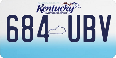 KY license plate 684UBV