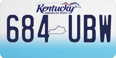 KY license plate 684UBW