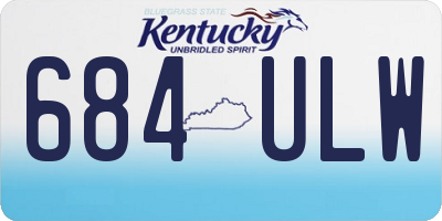 KY license plate 684ULW