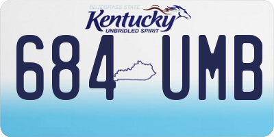KY license plate 684UMB
