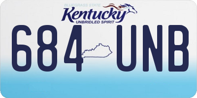 KY license plate 684UNB