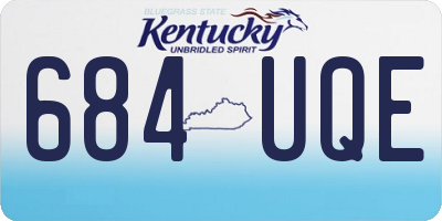 KY license plate 684UQE