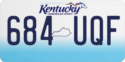 KY license plate 684UQF