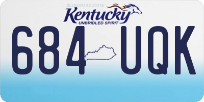 KY license plate 684UQK