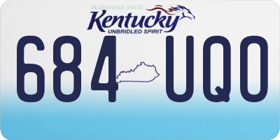 KY license plate 684UQO