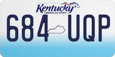 KY license plate 684UQP