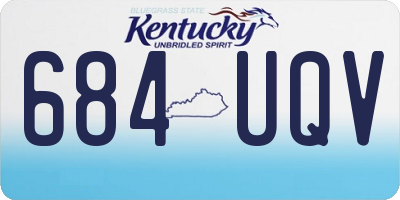 KY license plate 684UQV