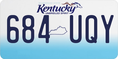KY license plate 684UQY
